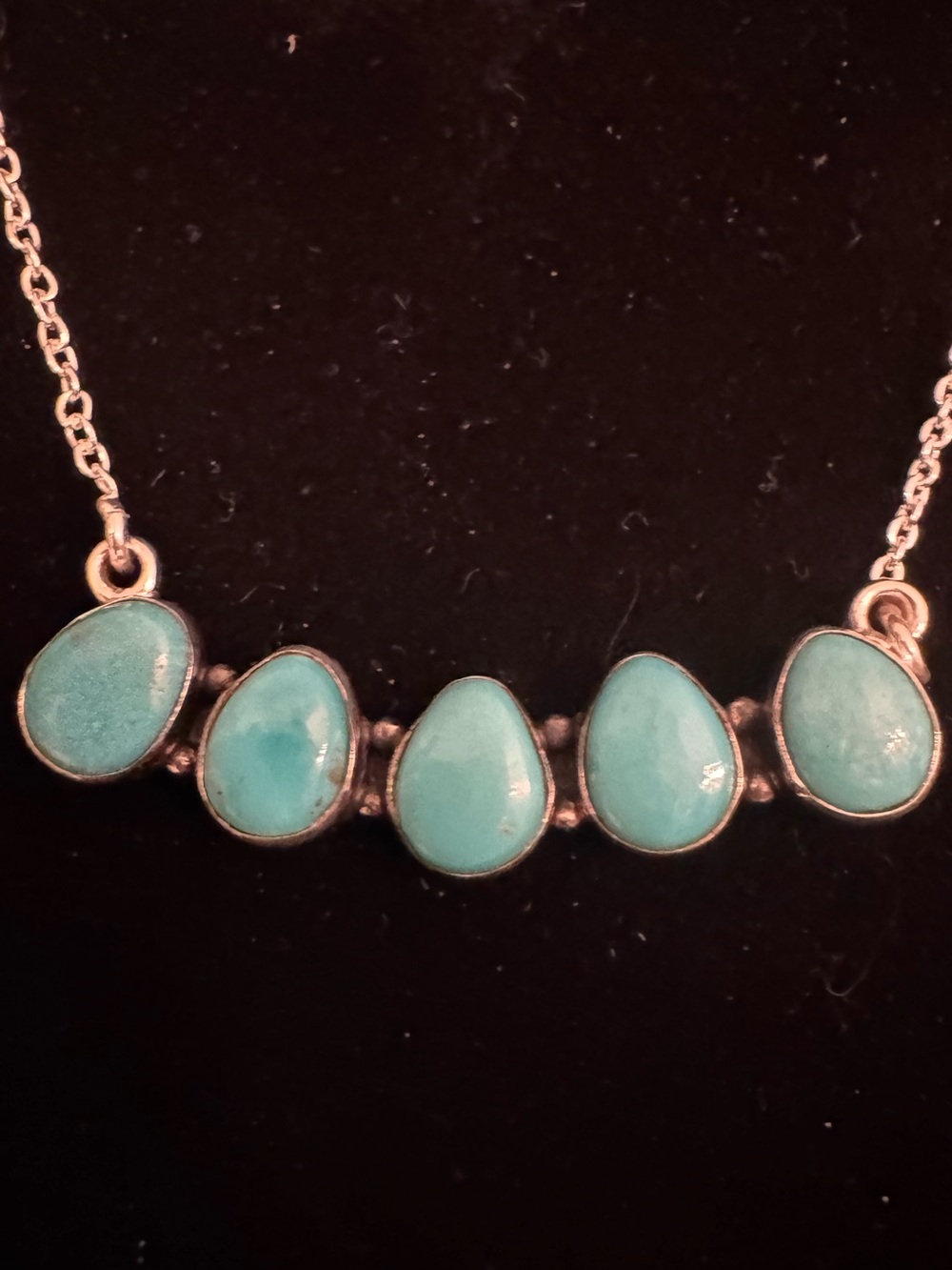 Blue moon Turquoise Teardrop sterling Silver Necklace - Women's Jewelry